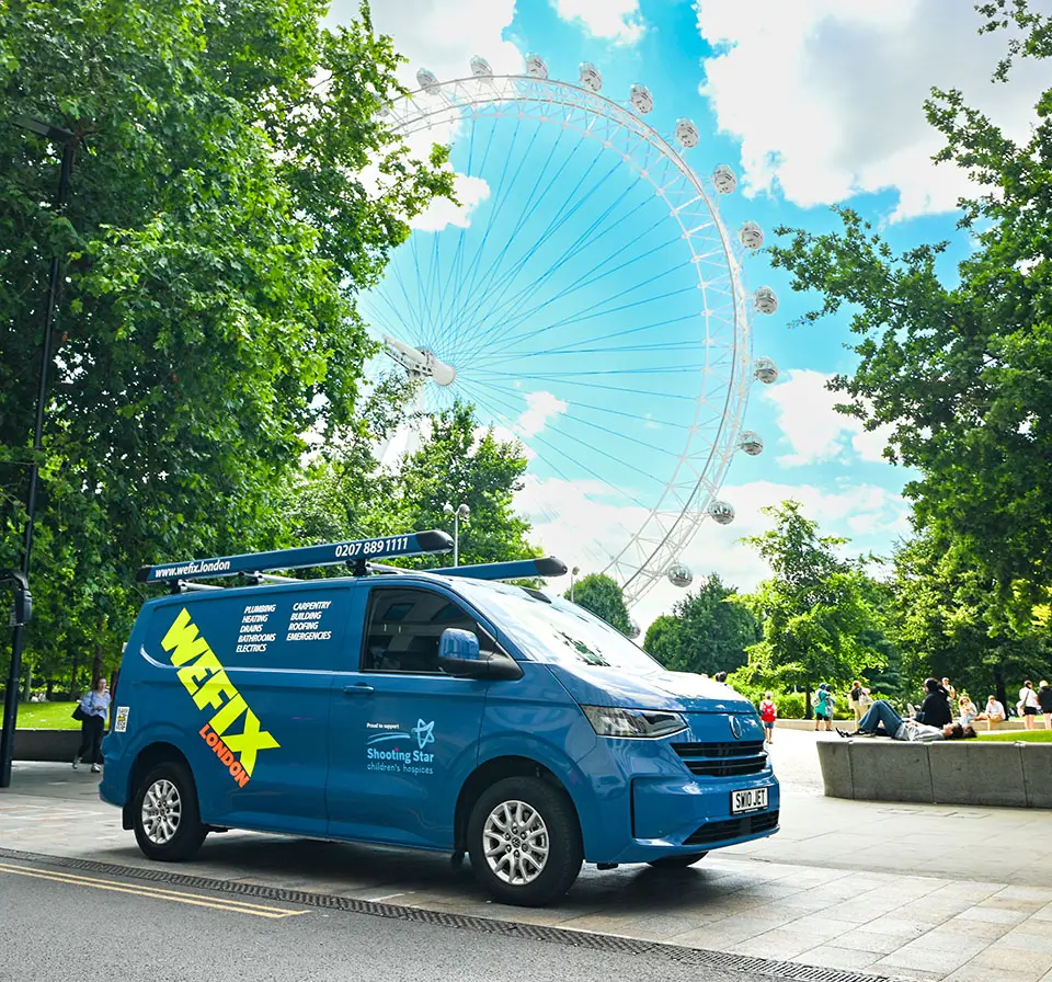 WeFix van on the South Bank near the London Eye